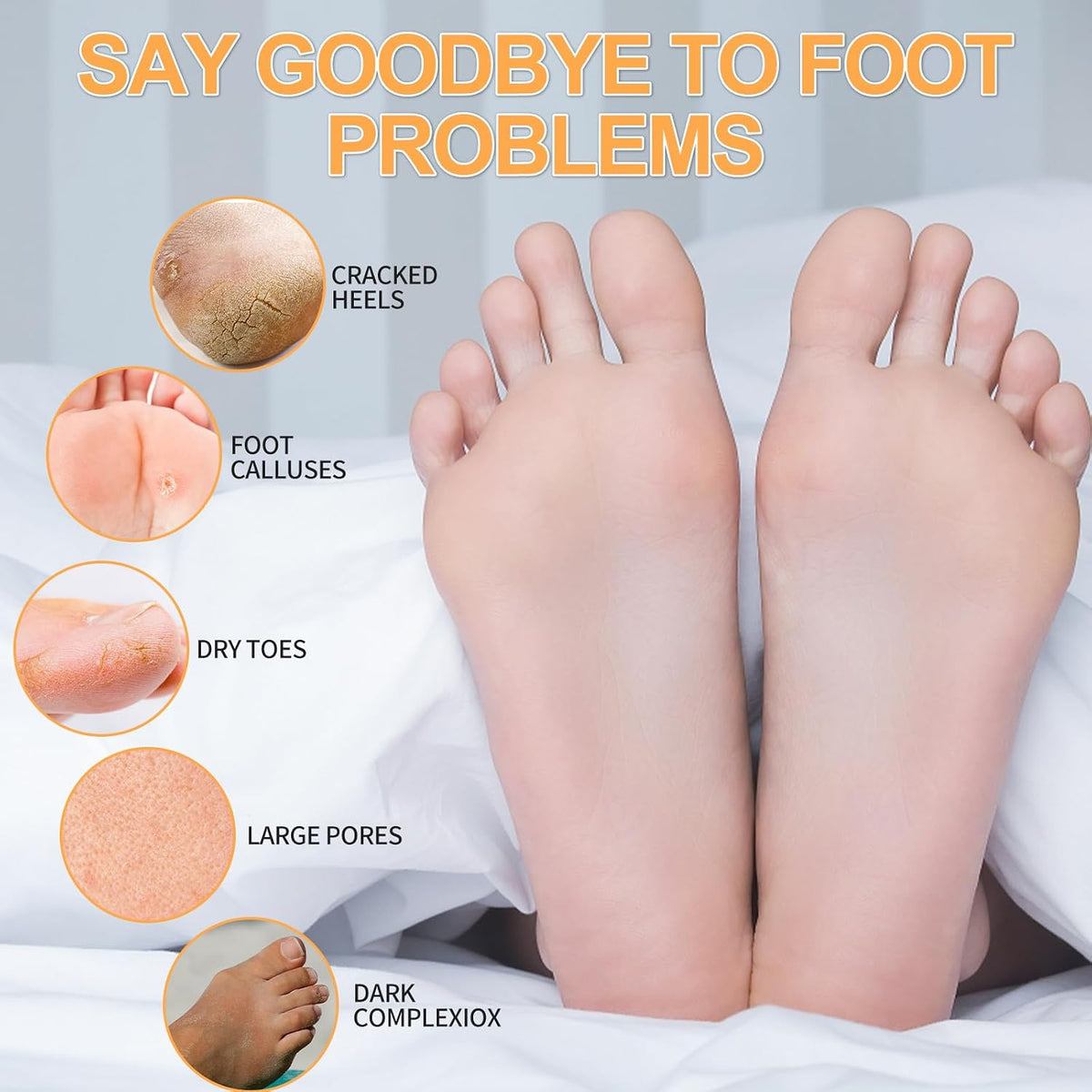 Pedicure Kit Foot Soak Set: Bubble Salt, Sugar Scrub, Massage Mask, Massage Lotion in a Box, 4 Step Foot Spa Kit for Dry Feet, Softens Calluses, Tired Feet（ Lavender) - Colors B