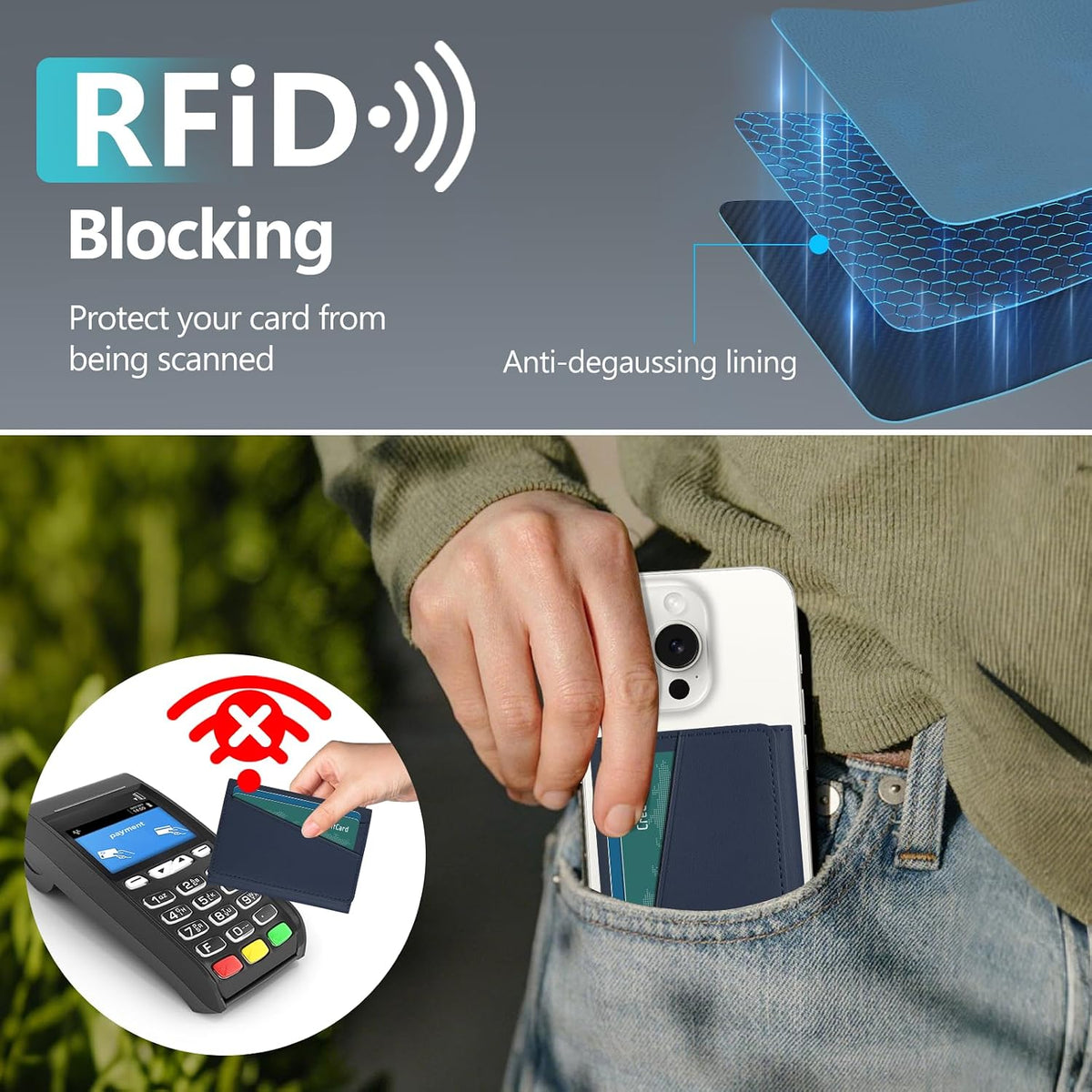 for Magsafe Wallet Work with Apple Find My, Strongest Magnetic Phone Wallet