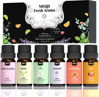 Essential Oils Set Top 6 Aromatherapy-Essential Oils for Diffuser for Home,Air Freshening Diffuser Oils Scents for Aromatherapy,Laundry,Candle&Soap Making,Humidifiers 6 X 10ML