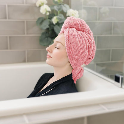 ROLSHOL 2 Packs Large Microfiber Hair Towels for Women, Super Absorbent & Quick Dry Hair Towel Wrap for Curly Hair Long & Short Hair- Anti-Frizz Hair Turbans for Wet Hair - 27.5''*39.4''