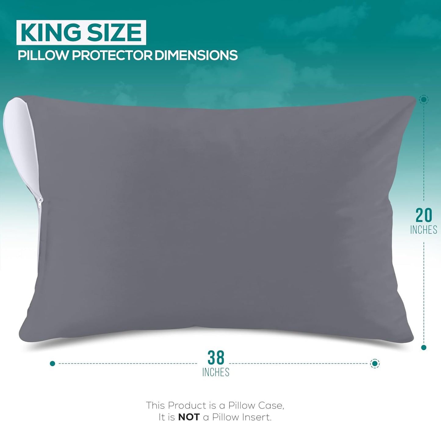 Utopia Bedding Premium 100% Waterproof Pillow Protectors with Zipper Standard Size (Set of 4), Bed Bug and Dust Mite Proof Zippered Pillow Covers, Pillow Encasement Cases, Gray