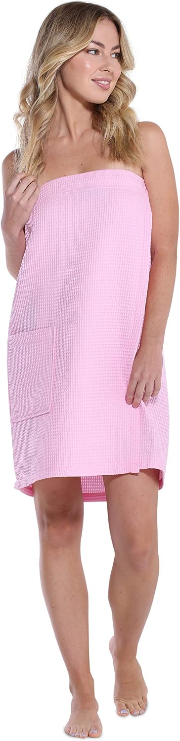 Turquaz Lightweight Knee Length Waffle Robes For Women Spa Bath Waffle