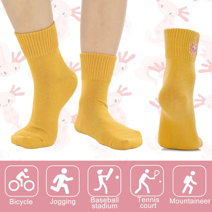 Eurzom 10 Pairs Socks Womens Crew Elastic Ankle Length Cotton Socks Aesthetic Cute Lightweight Low Cut Gifts for Women - Colors A