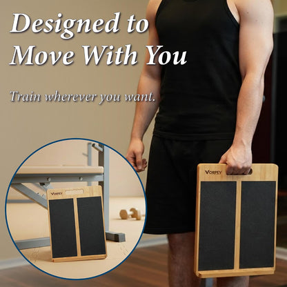 Slant Boards for Exercise - Adjustable Bamboo Calf Stretcher & Squat Wedge, Foldable & Portable Incline Board with Angle Markings, for Physical Therapy Leg Exercisers & Home Gym