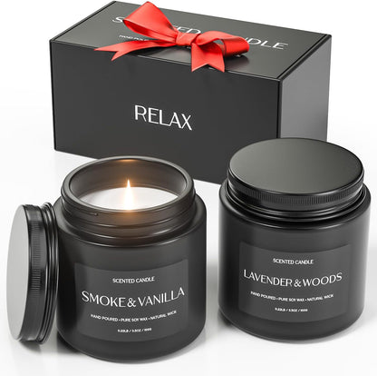 Scented Candle Gift Set, Soy Candles for Women, Sleep Candles for Home Scented, 2 Pack Aromatherapy Candle for Relaxing, Sleep, Stress Relief & Home Decor
