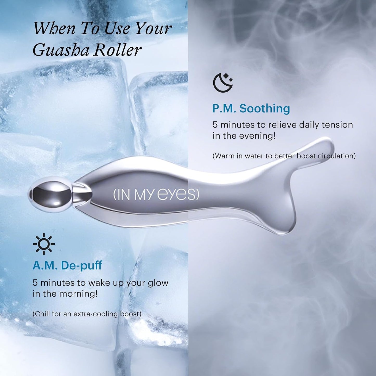 In My Eyes Gua Sha Tool for Face & Eye, Stainless Steel Gua Sha Facial Massager Tool for Reduce Puffiness, Ease Facial Tension & Promote Lymphatic Drainage