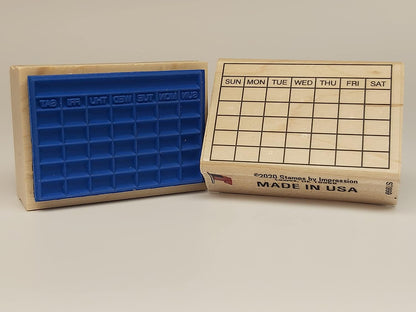 Stamps by Impression Journal, Habit Tracker, Calendar Rubber Stamp 2.25" x 2.75" 6 Row ST 1298