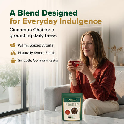 VAHDAM Cinnamon Masala Chai(3.53oz|50+ Cups) Quality Chai Tea Loose Leaf