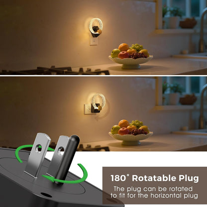 L LOHAS LED Night Light, Dimmable Night Lights Plug into Wall, Automatic Night Lights Plug in with Auto Light Sensor,Adjustable Brightness Amber LED Night Light, for Bedroom Hallway Home Decor