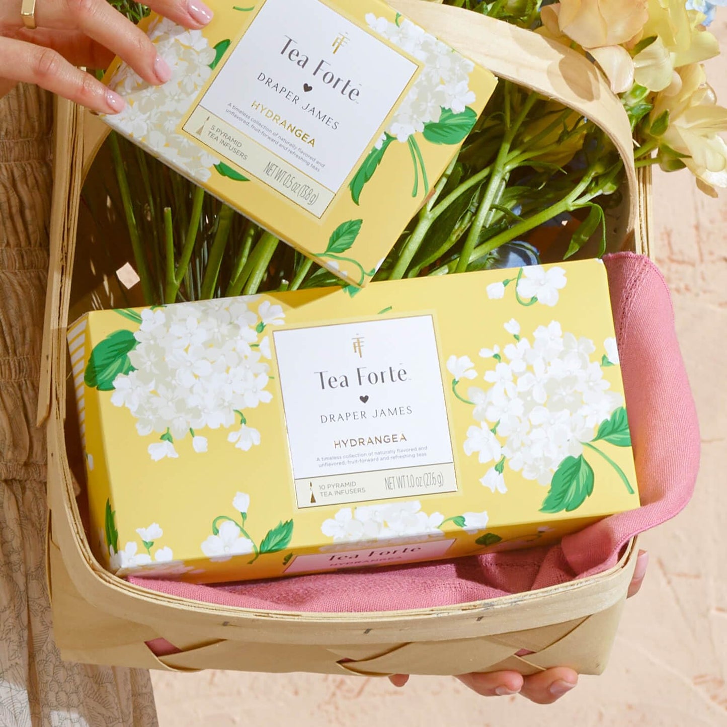Tea Forte Premium Petite Presentation Box Gift Set Sampler, 10 Count, 2 of Each Blend Individually Wrapped Handcrafted Pyramid Infuser Bags, Demoiselle Tea