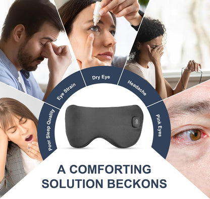 Heated Eye Mask Cordless, Warm Eye Compress for Dry Eyes Stye Blepharitis Chalazion MGD Eye Treatment, Heat Therapy to Unclog Gland, Soothe Tired and Sore Eyes (Gray)