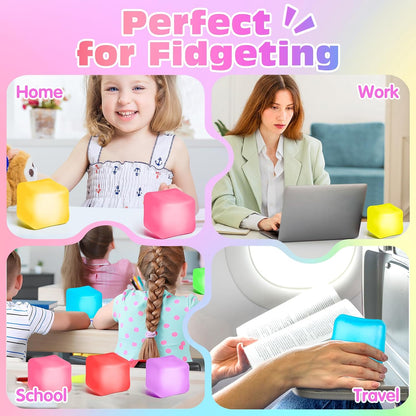 VISCOO 2 Pack Stress Cube, Slow Rising Cube Squishy for Anxiety Relief