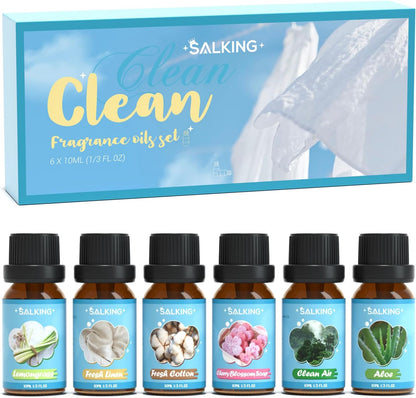 SALKING Floral Essential Oils Set, Premium Pure and Natural Essential Oils, Fragrance Oil Scented Oils for Oil Diffusers 6 x 10 ML - Lavender, Rose, Jasmine, Cherry Blossom, Gardenia, Chamomile