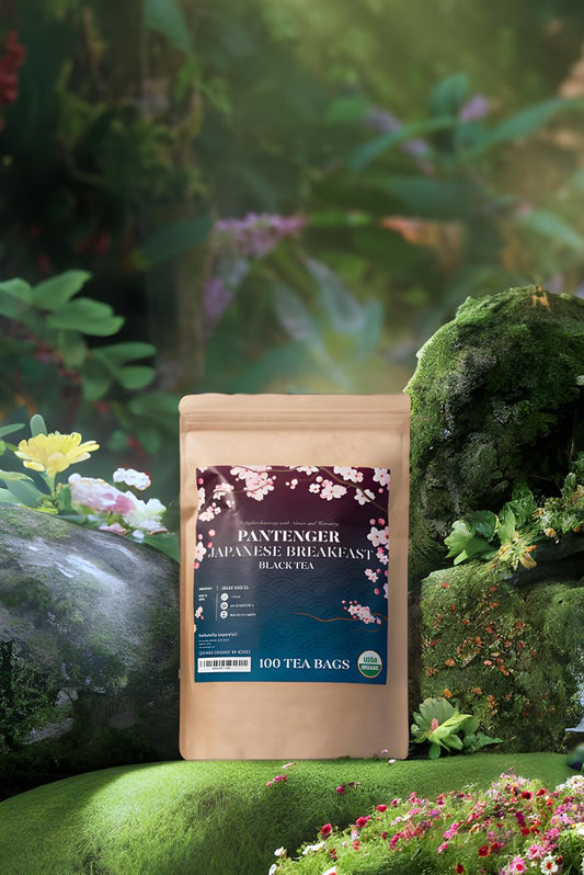 Organic Black Tea | 100 Tea Bags - Fine Japanese Breakfast Tea | Full Leaf Black Tea Organically grown in Japan, Caffeinated | By Pantenger.