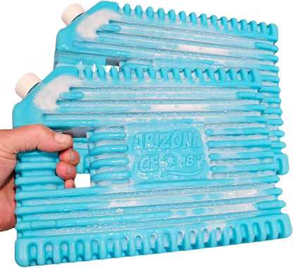 Arizona Ice Large Industrial Ice Packs | Replaces 10lbs of Ice |18°F (-8°C) | Deepest Grooves | May Freeze Drinks | USA Company | 12" x 9" | Two Pack