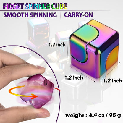 Fidget Spinner Toys Cube Adults Metal Fidgets Cool Stuff Desk Gadgets Office Toy for Teen Boy Small Anxiety Figette Sensory Toy ADHD Tool Fingears Figet Stress Gifts Easter Basket Stuffers Teen Boys