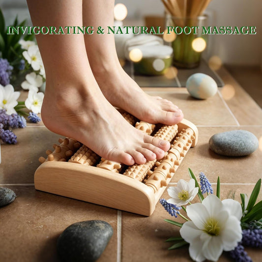 Dual Foot Massager Roller, Wooden Foot Massager, Gifts for Women and Men