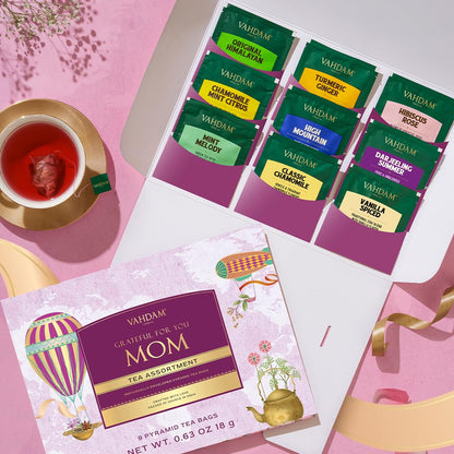VAHDAM, Assorted Black Tea Loose Leaf Tea Gift Set (10 Flavors) Gift Ideas for Women & Men | Directly Sourced From Assam and Darjeeling | Resealable Ziplock Pouch