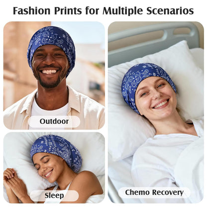 YFONG Mulberry Silk Hair Bonnet for Sleeping Women Men, Real Silk Lining, Not Satin, Stay On All Night Sleep Bonnet with Adjustable Strap for Curly Short Long Fine Hair, Black