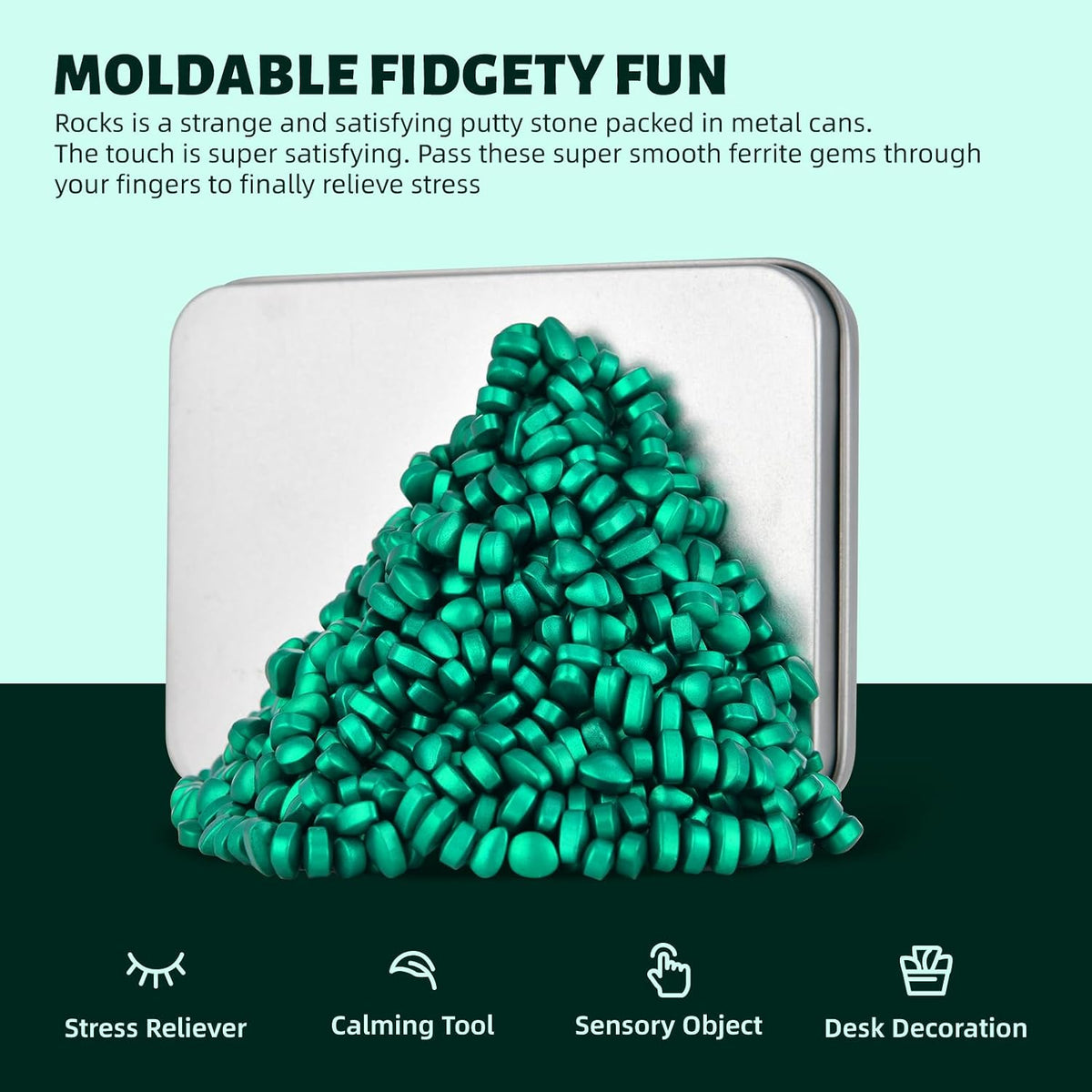 LCVUUK Magnetic Putty Rocks, Blue More Than 600 Weak Magnetic Smooth Ferrite Pebbles, Desk Toys and Time-Killer for Adults