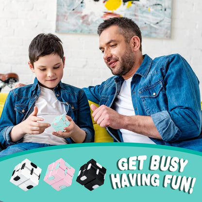 Infinity Cube Fidget Toy Stress Relieving Fidgeting Game for Kids and Adults,Cute Mini Unique Gadget for Anxiety Relief and Kill Time (Macaron Blue)
