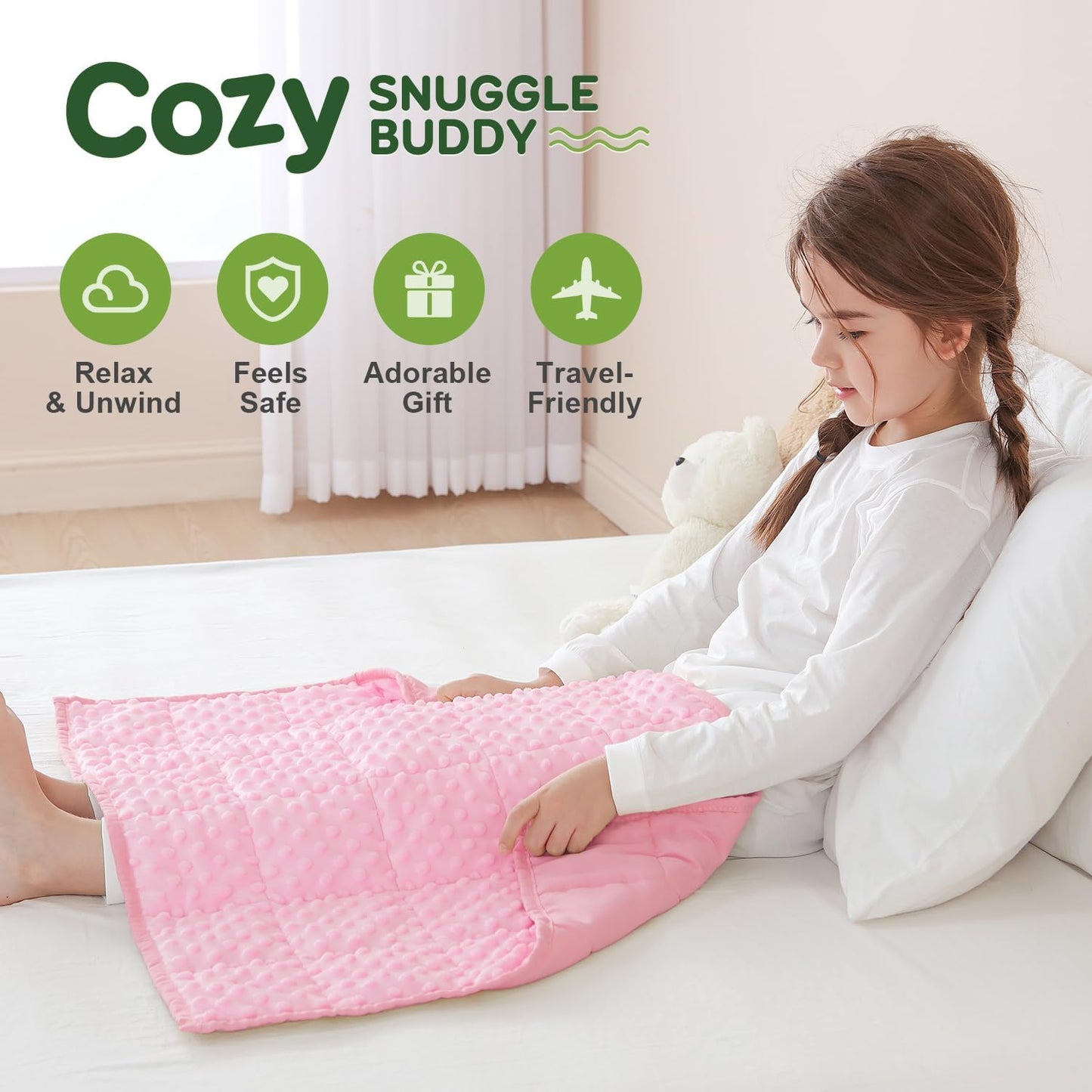Sivio Weighted Lap Blanket, Weighted Blankets,Soft and Cozy Cooling Heavy Blanket, Calm and Nap, School and Home,2lbs 20 x 30inches, Grey
