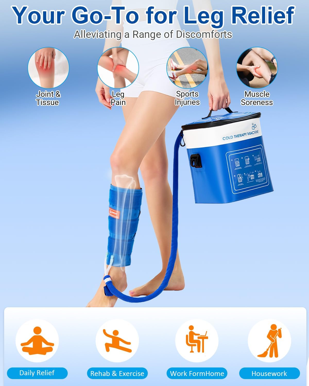 Cold Therapy Machine for Elbow, Ice Machine for Tennis Elbow&Post-Surgery Recovery, Cryotherapy Device with Temp Display & 3 Flow Modes, Adjustable Elbow Wrap for Arthritis, Bursitis, Swelling Relief