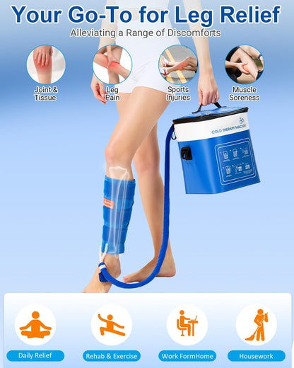 Cold Therapy Machine for Elbow, Ice Machine for Tennis Elbow&Post-Surgery Recovery, Cryotherapy Device with Temp Display & 3 Flow Modes, Adjustable Elbow Wrap for Arthritis, Bursitis, Swelling Relief