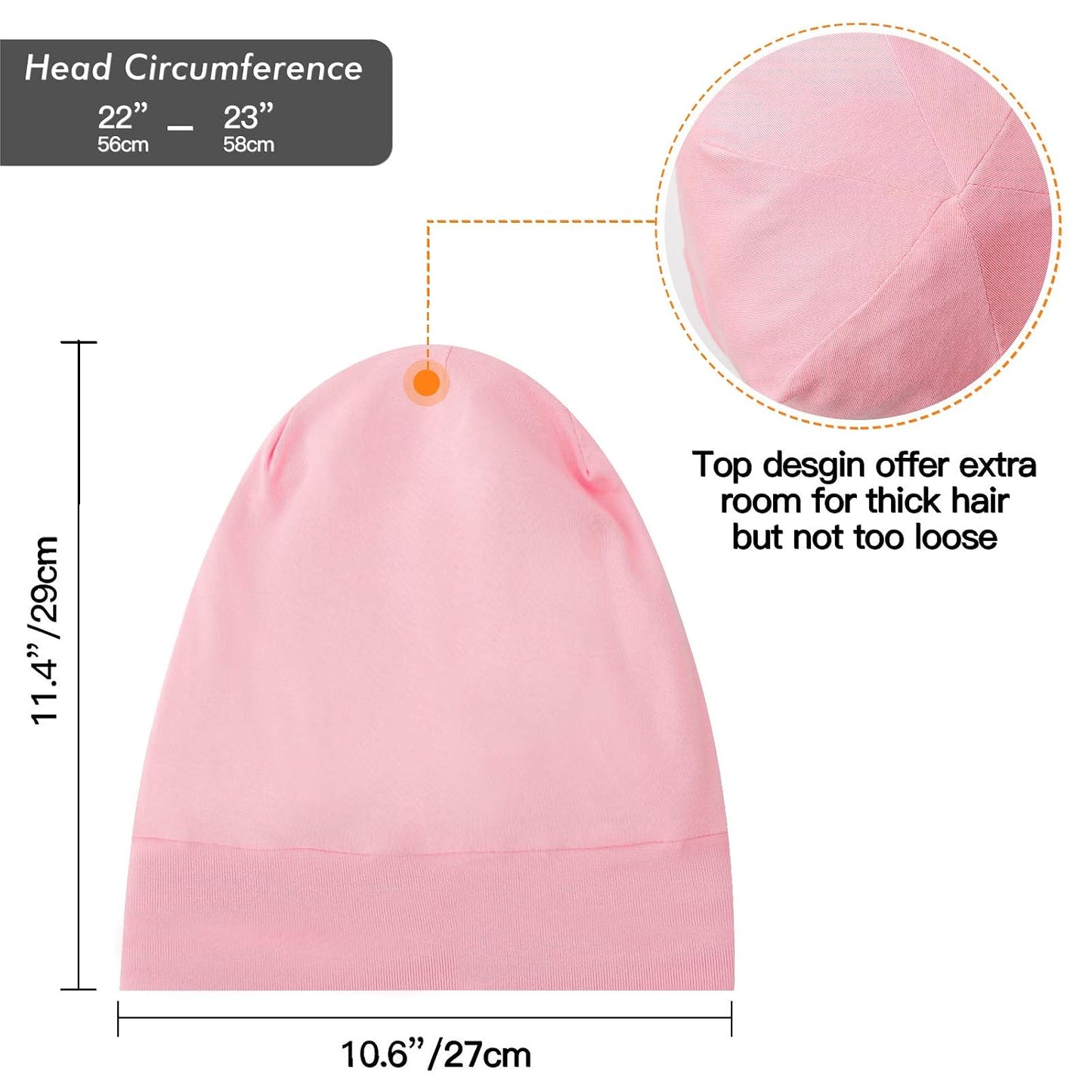 Silk Satin Lined Bonnet Sleep Cap - Adjustable Stay on All Night Hair Wrap Cover Slouchy Beanie for Curly Protection Women and Men Solid Black