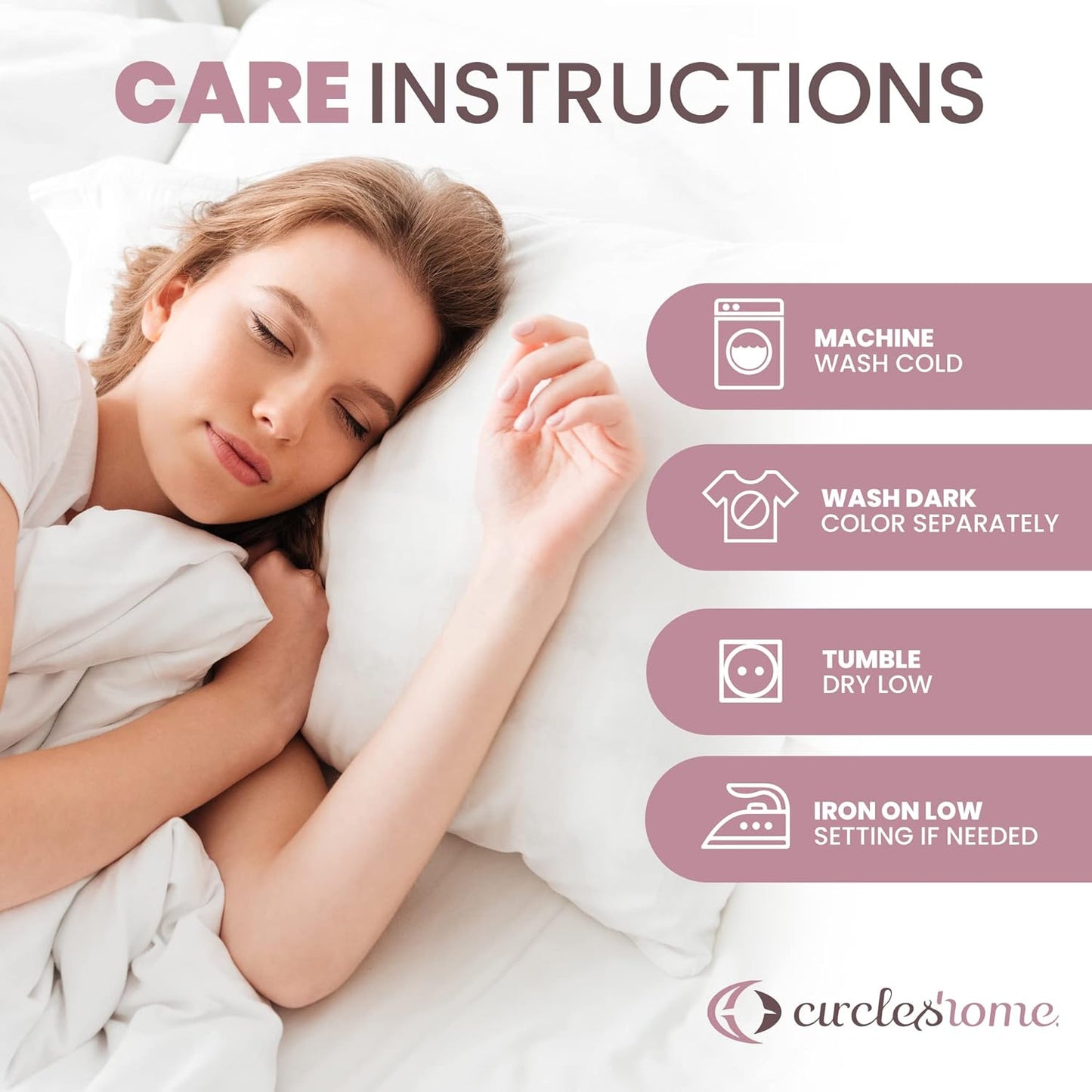 CirclesHome Pillow Protectors 4 Pack Standard Zippered - 100% Cotton Breathable Pillowcases - Protects Pillows from Dirt, Dust and Debri (Standard - Set of 4 - 20x26)