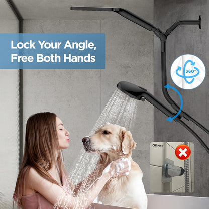 MakeFit Dual Filtered Rain Shower Head Combo, High Pressure Handheld Shower Head with Adjustable Bar - Rainfall Shower Head And Showerhead with Filter for Hard Water - Removes Chlorine
