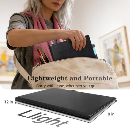 CoBak 6 Sides Portable White Board 12x9 inch (A4) - Notebook Design Dry Erase Small Board with Pocket and 3 Markers, Anti-Ghosting Surface for Office, School, Homeschool with Gift Box (Brown)