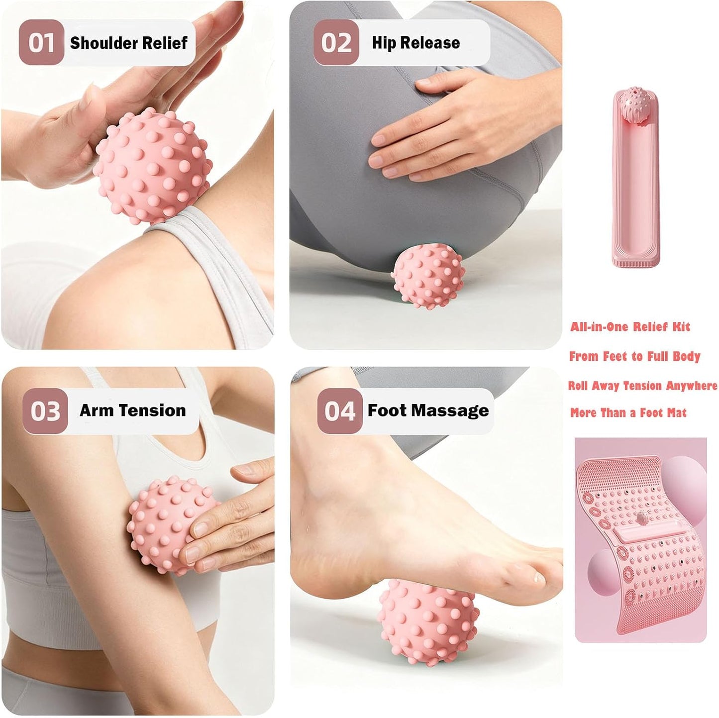 Acupressure Mat for Feet Large 24.6'' x 15.9 ''Foot Massager Mat with Massage Ball Tracks, Soft Silicone Reflexology Mat for Feet Pressure Point Mats Exercise Massage Mat for Feet While Standing