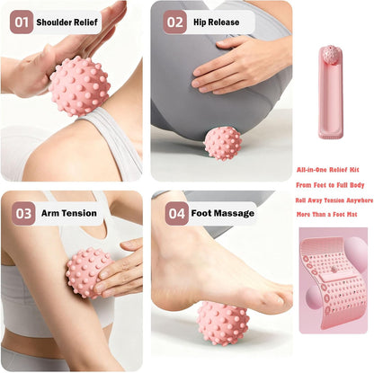 Acupressure Mat for Feet Large 24.6'' x 15.9 ''Foot Massager Mat with Massage Ball Tracks, Soft Silicone Reflexology Mat for Feet Pressure Point Mats Exercise Massage Mat for Feet While Standing