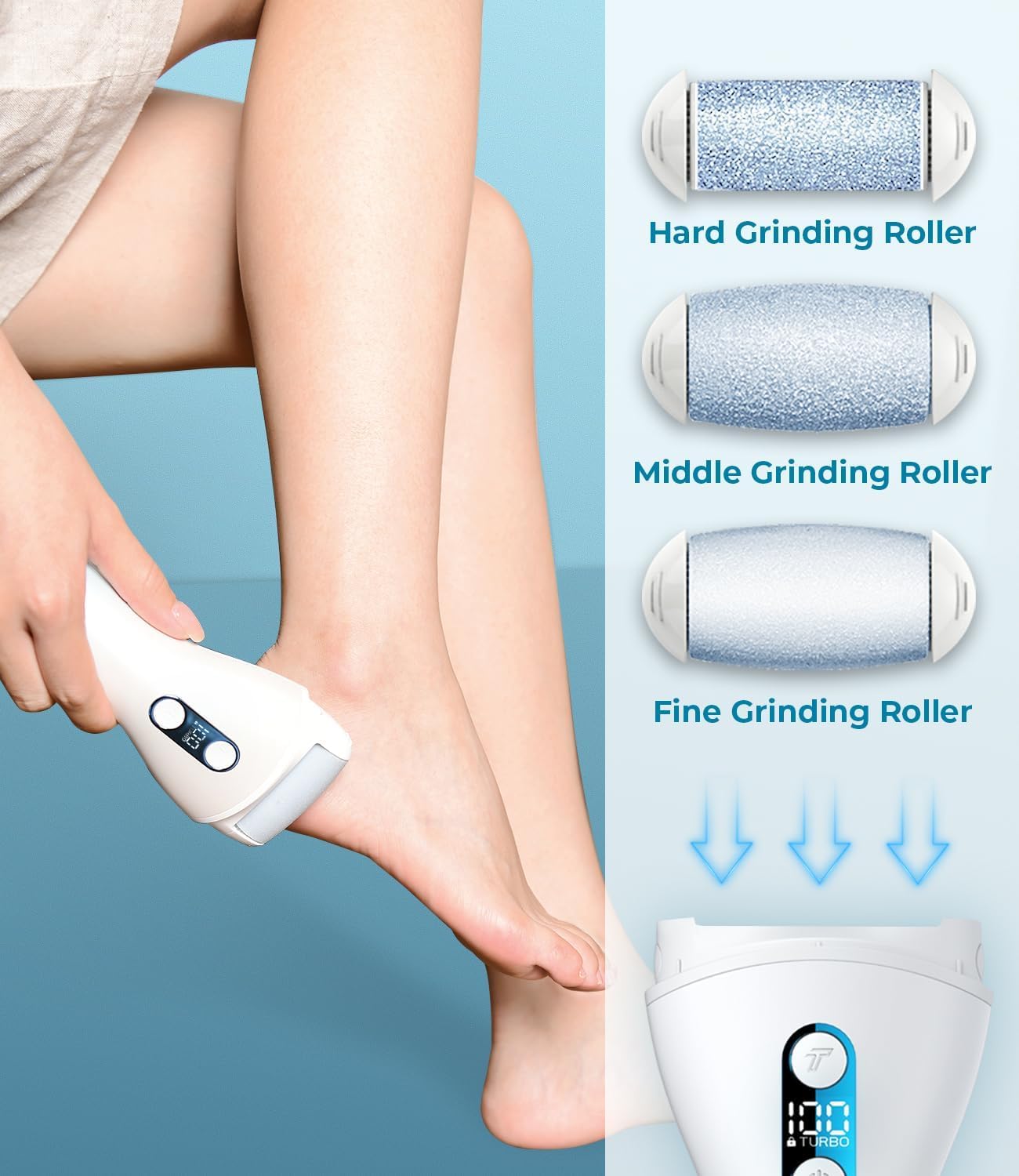 Foot Callus Remover for Feet Rechargeable Waterproof Pedicure Tool for Feet