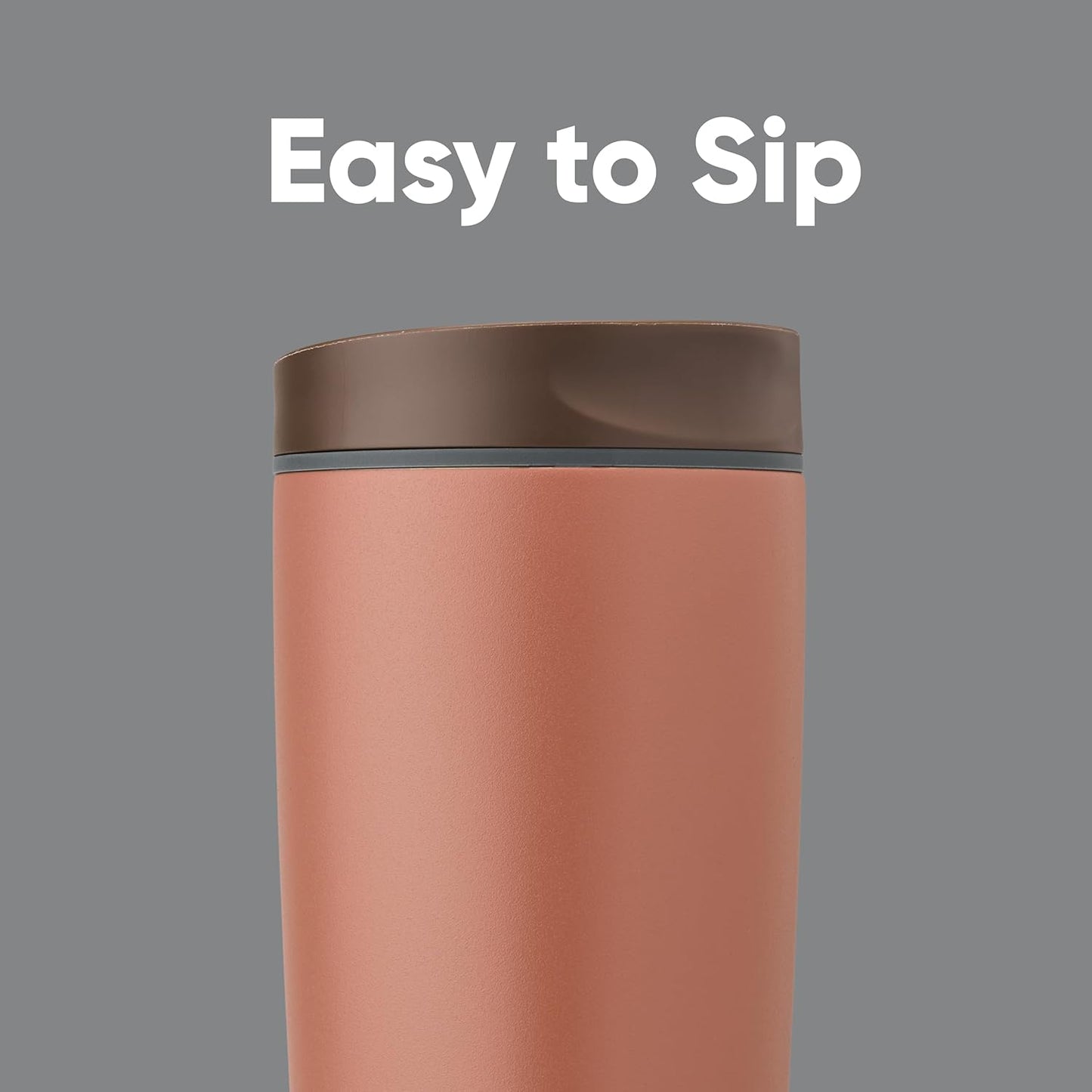 Owala SmoothSip Slider Insulated Stainless Steel Coffee Tumbler, Reusable Iced Coffee Cup, Hot Coffee Travel Mug, BPA Free 12 oz, Pink (Pucker Up)