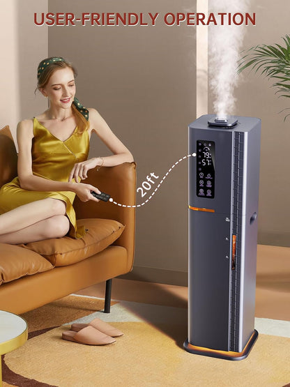 2.64Gal Humidifiers for Bedroom Large Room, Warm and Cool Mist up to 500ft², Top Fill Diffuser Ambient Light, 3 Mist Modes, 24H Timer, 35dB Quiet Humidifier for Home Office Plants
