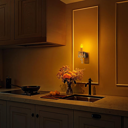 Briignite Flameless Candle Night Light, 2 Pack, Night Lights Plug into Wall, Candle Nightlight with Light Sensor, 0-100LM Dimmable LED Night Light Plug in, 1800K Amber Nightlight for Hallway Bathroom