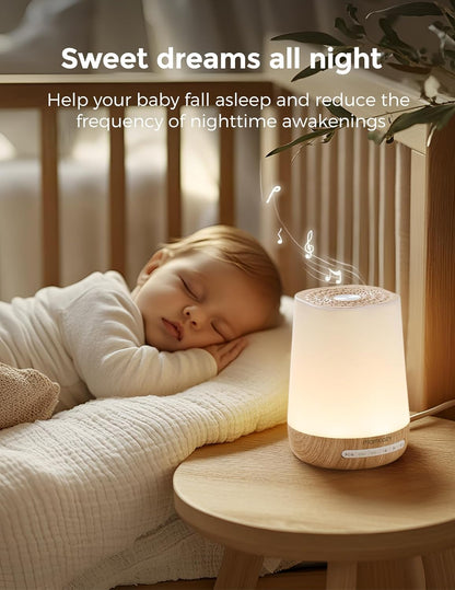 Baby Sound Machine, Momcozy White Noise Machine for Baby Sleeping with Night Light, Toddler Sleep Trainer 34 Soothing Sleep Sounds, Timer, App Remote Control, Personal Sleep Routine Alarm Clock(Blue)