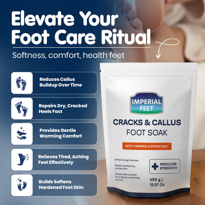 Imperial Feet Epsom Salt Foot Soak (PEDICURE GRADE)-Toenail Repair, Fungus Athletes Foot, Softens Calluses, Tired Feet & Nail Discoloration Foot Soak Salts with Tea Tree Oil 16oz (Green Fungal)