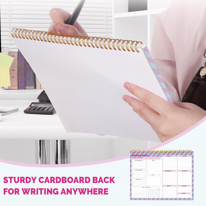 Weekly To Do List Notepad, 8.5''x11'' Weekly Desk Planner with 52 Tear Off Sheets Undated Weekly Planner Habit Tracker & Productivity Organizer for Home and Work, Pink