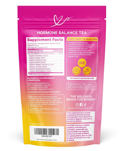 Pink Stork Organic Hormone Balance Tea for Women, Cinnamon, 30 Servings
