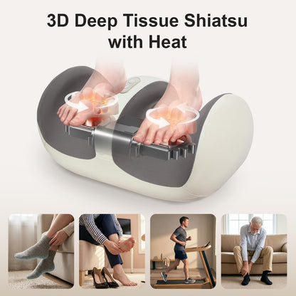 Nekteck Foot Massager with Heat & Foot Roller, Shiatsu Calf Leg Massager for Circulation and Neuropathy Pain Relief for Feet Care Home Office Gadgets Relaxing Massage Tools Gifts for Women Men Mom Dad