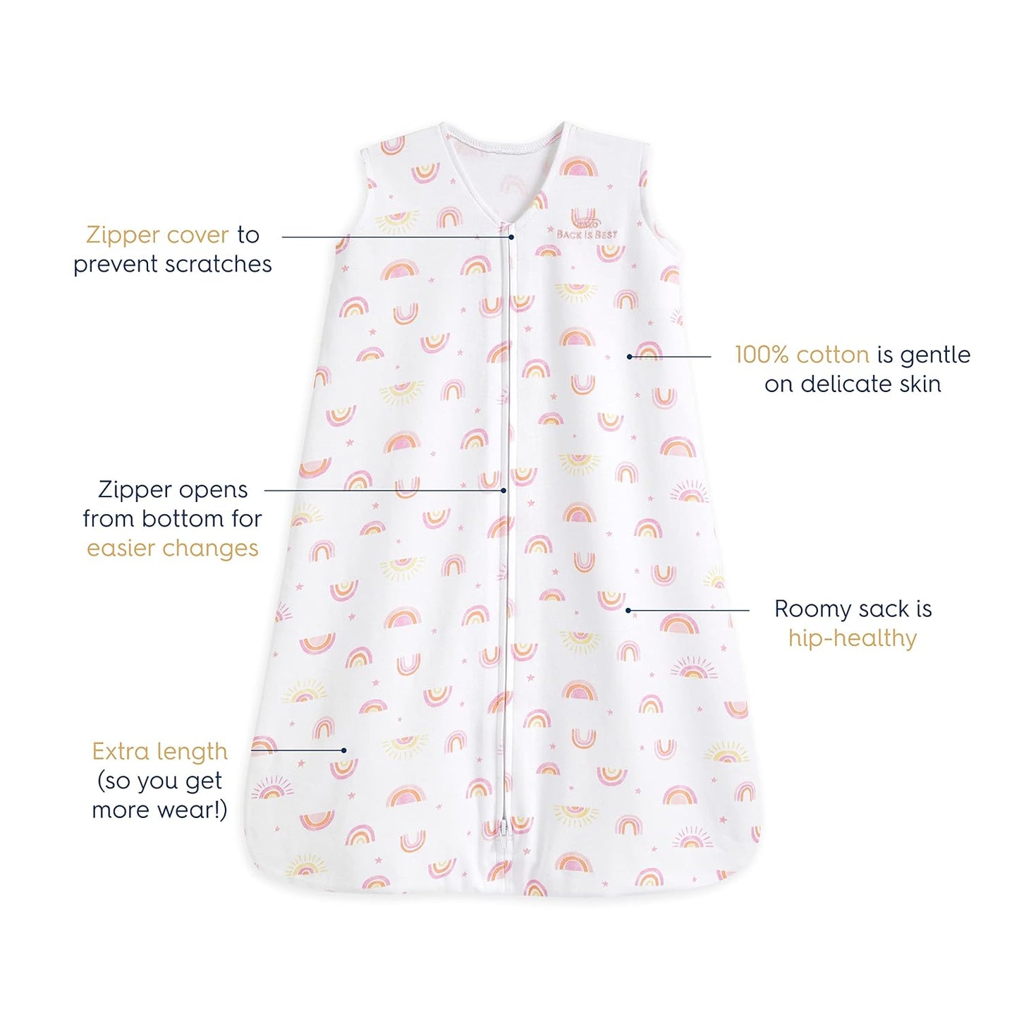 HALO SleepSack, 100% Cotton Wearable Blanket, Swaddle Transition Sleeping Bag, TOG 0.5, Ocean Life, Medium, 6-12 Months