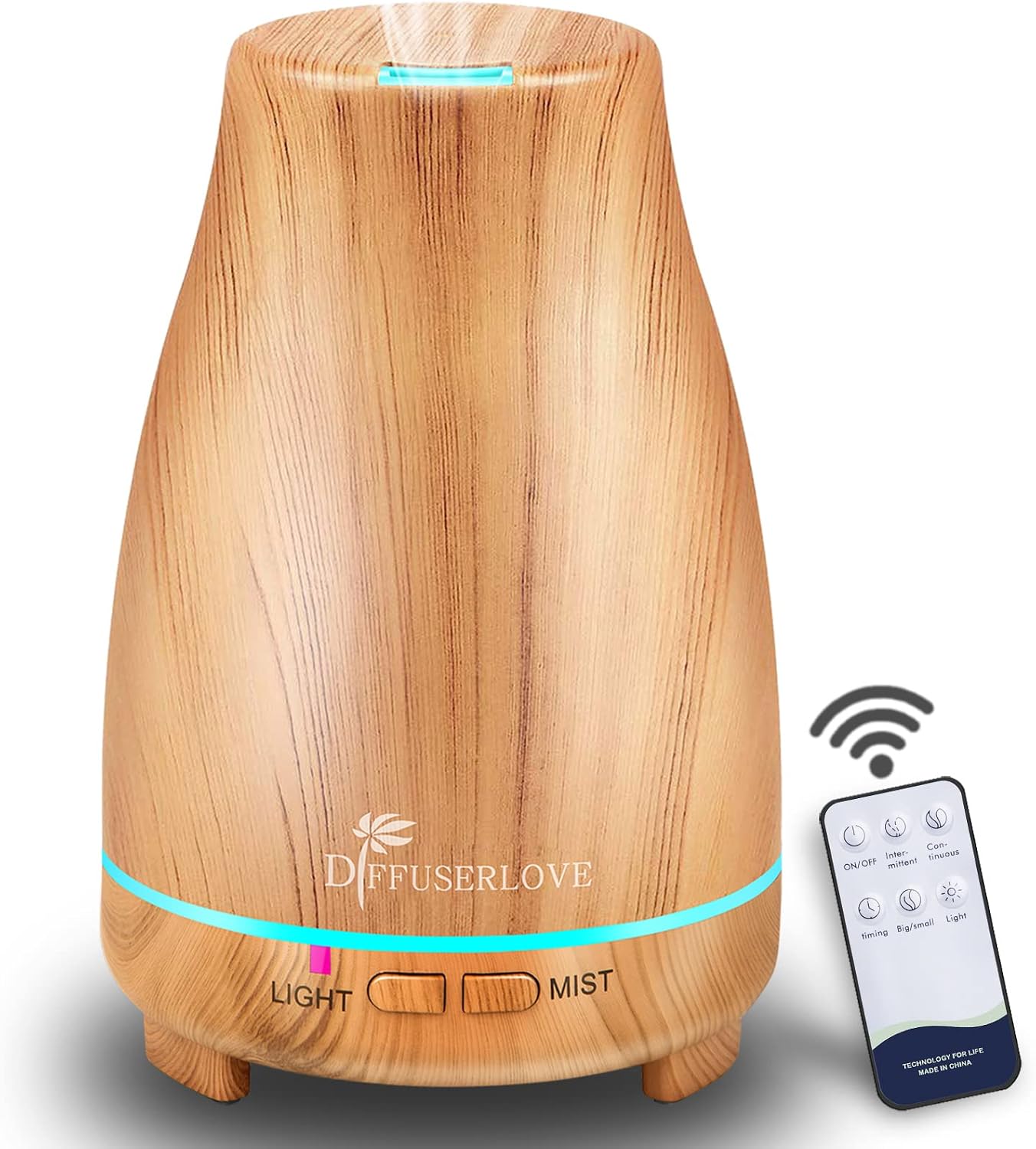 Diffuserlove Diffuser 2 Pack Essential Oil Diffuser 200ML Remote Control Ultrasonic Aromatherapy Diffuser Mist Humidifiers for Bedroom Office Yoga