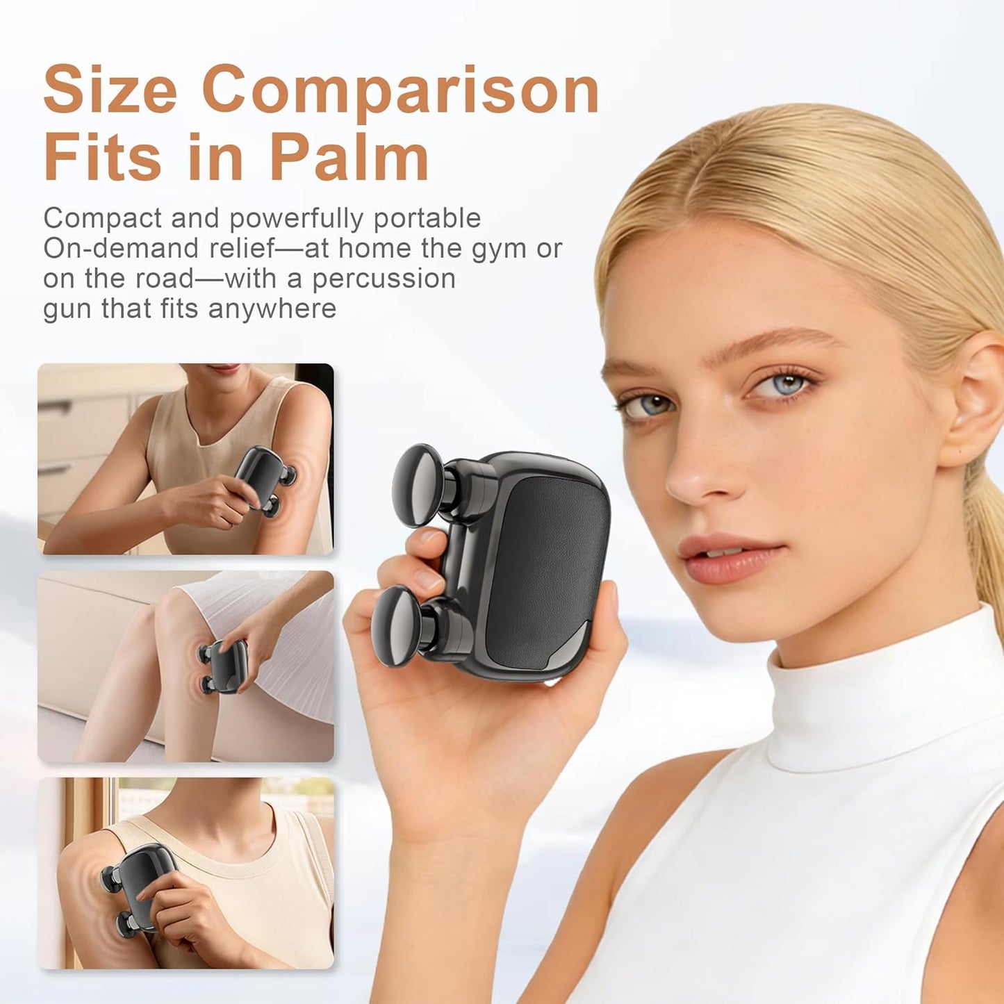 LEERCON Massage Gun Deep Tissue, Silent Motor and Portable Massage Gun with 4 Interchangeable Heads for Deep Muscle Relief and Relaxation, Relax Gift