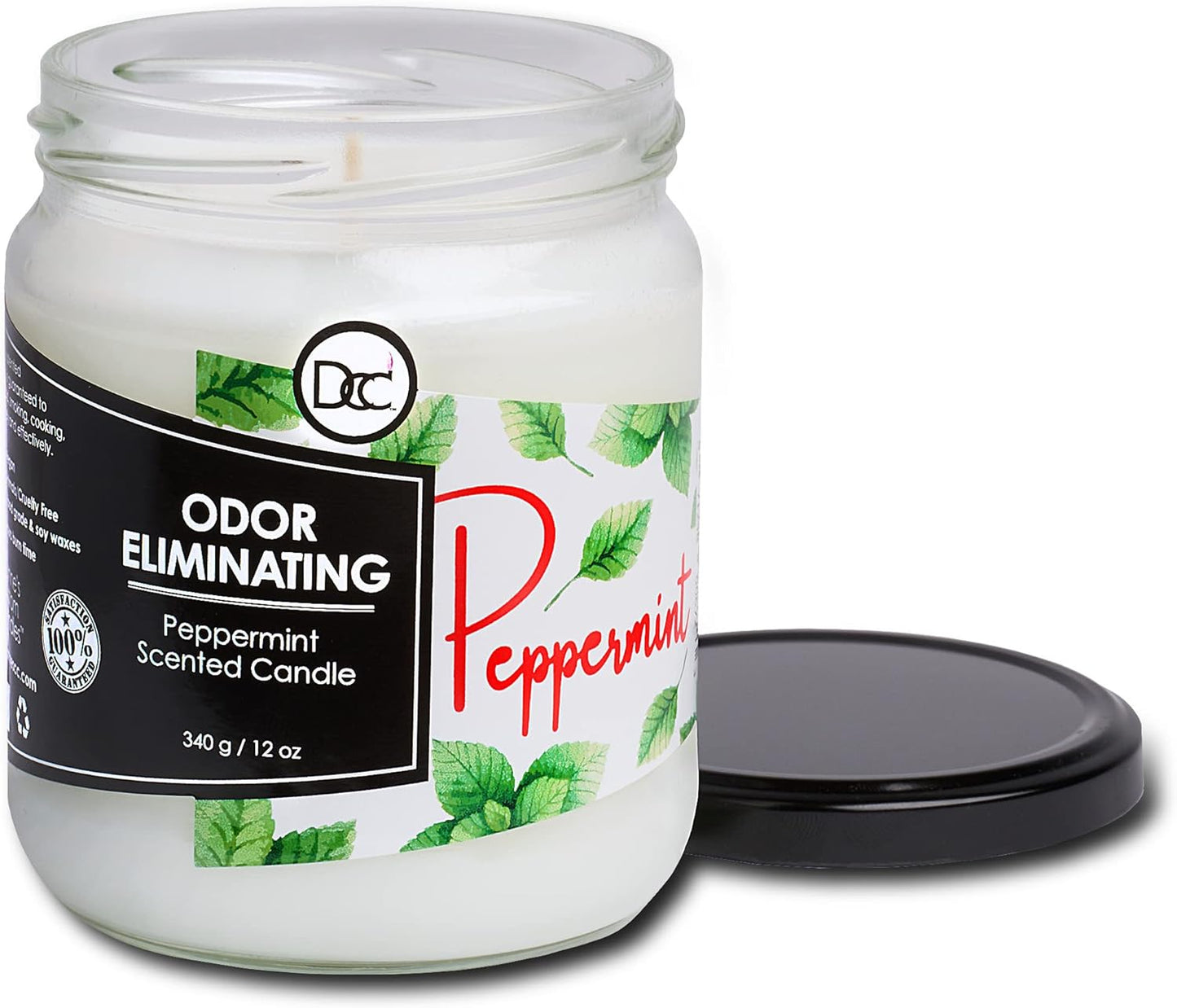 Vanilla Bean Odor Eliminating Highly Fragranced Candle - Eliminates 95% of Pet, Smoke, Food, and Other Smells Quickly - Up to 80 Hour Burn time - 12 Ounce Premium Soy Blend - Colors B