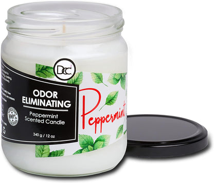 Vanilla Bean Odor Eliminating Highly Fragranced Candle - Eliminates 95% of Pet, Smoke, Food, and Other Smells Quickly - Up to 80 Hour Burn time - 12 Ounce Premium Soy Blend - Colors B