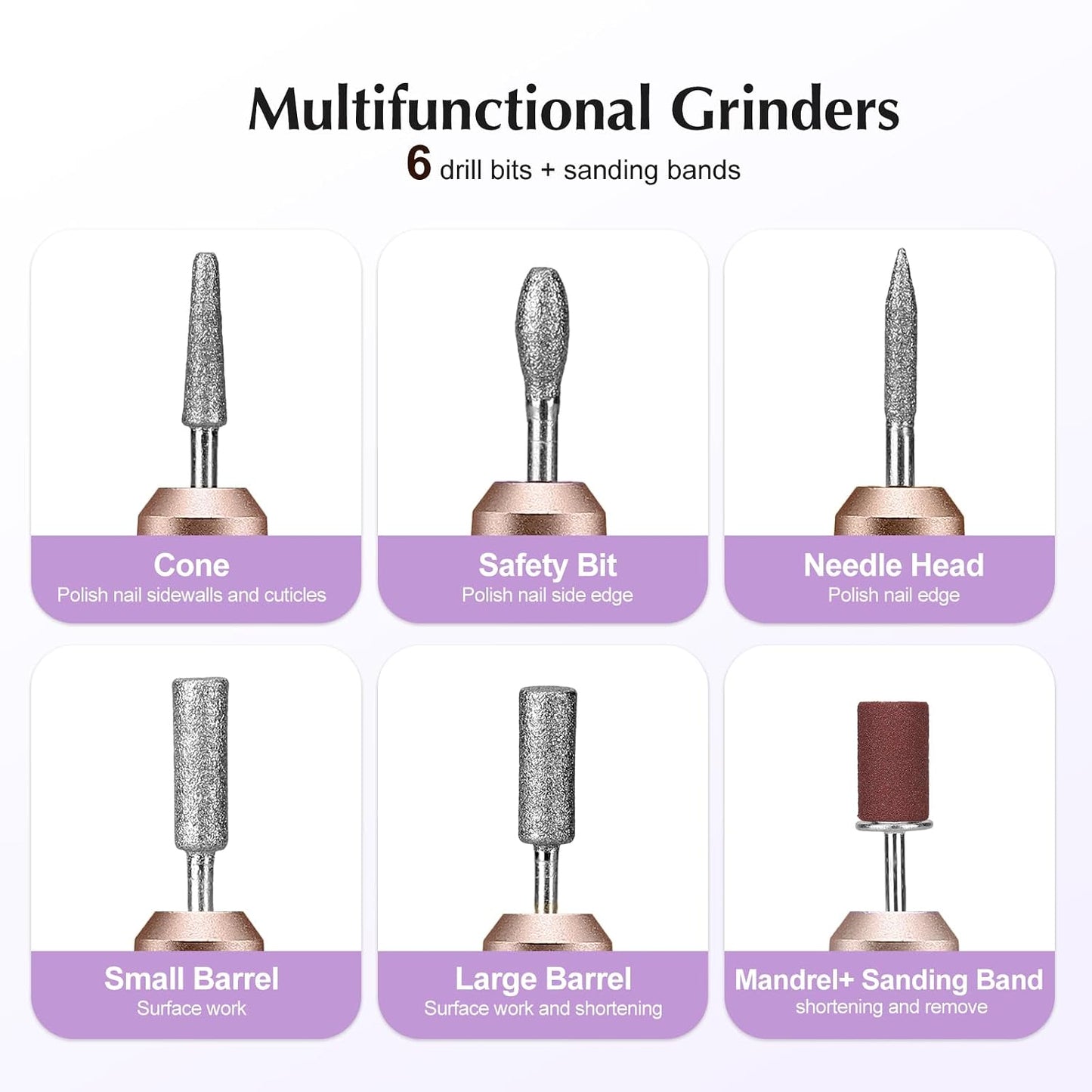 COSLUS C40 Electric Nail Drill File Professional: for Acrylic Gel Dip Powder Nails Portable Nail Machine Kit Manicure Pedicure Tools Polishing Set with Nail Drill Bits Sanding Bands