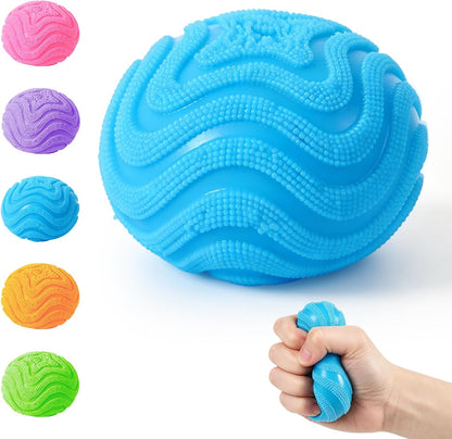 Fuzz Squishy Stress Ball, Soft Fidget Toy for Anxiety Relief, Sensory Squishy Ball (Purple)